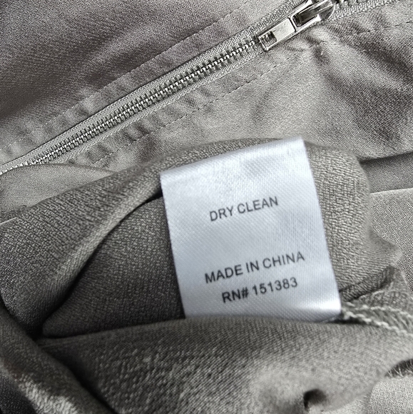 CURRENT AIR Anthropology‎ Gray Crop Long Sleeve Satin Jacket Womens Size L - Picture 7 of 12